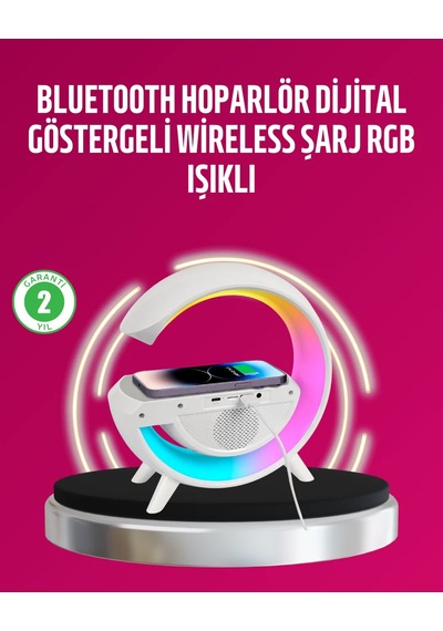 Kablosuz Şarjlı Led Masa Lambası Çalar Saat Ve Beyaz Gürültü Özellikli Diğer