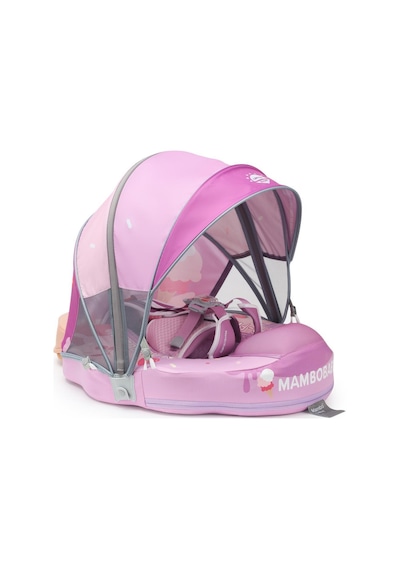 Mambobaby Yüzme Simidi - Pink Ice Cream, Emniyetli , Gölgelikli Ve Ayak Destekli