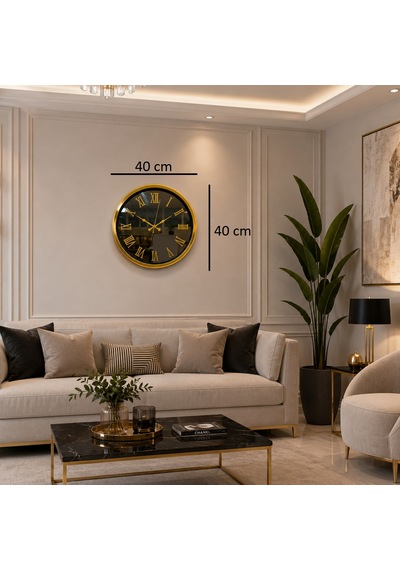 Gold Majestic Aynalı 40 X 40 Cm Duvar Saati