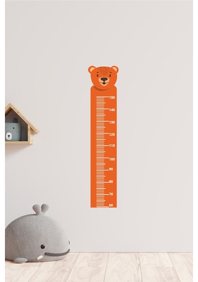 Sevimli Hayvan Ayı Temalı Boy Ölçer Duvar Sticker