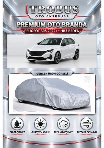 Peugeot 308 3 1.5/2.0 Bluehdi 2021-2025 Uyumlu Premium Araba Brandası Oto Branda Hb3 Beden