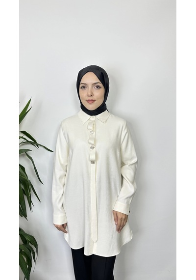 Fuat Gürşen Fg-25k4354-e Ekru Renk Tunik Çok Renkli