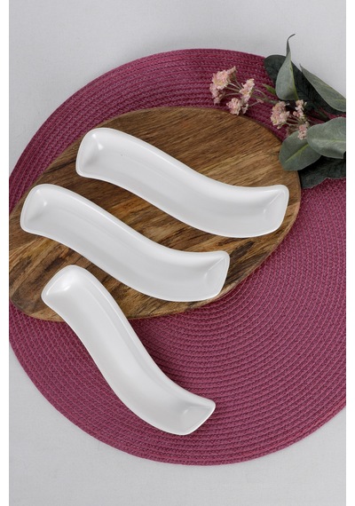 Keramika Mat Beyaz Zeytinlik 18 CM 3 Adet