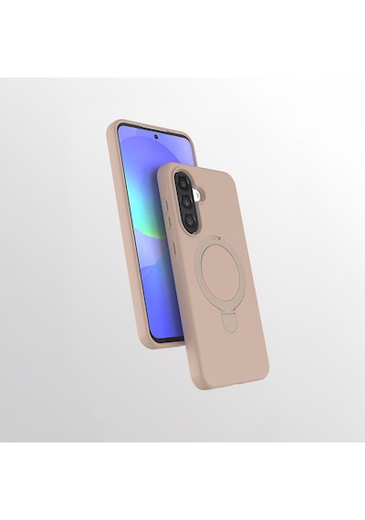 Samsung Galaxy Uyumlu A56 Kılıf M-safe Şarj Özellikli Standlı Mkst Samara Kapak - Desert Gold Altın