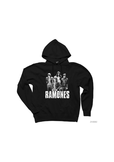 Ramones Band Siyah Kapşonlu Sweatshirt Hoodie Siyah