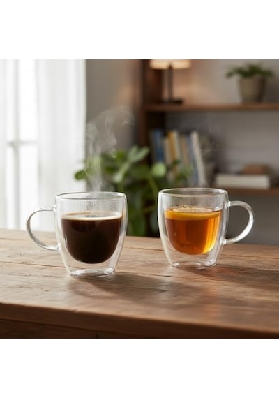 Ayrex Deconox 2'li Çift Cidarlı Borosilikat Cam Fincan Seti - 100 Ml Espresso Ve Türk Kahvesi Bardağı - Isıya Daya Diğer