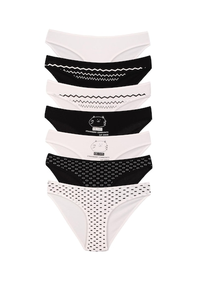 Sebatingo Kadın Külot Bikini Pamuklu Çok Renkli 7 Li Paket 37000-480-459 Çok Renkli