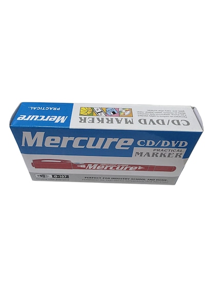 Mercure 1.00mm-0,5mm Çift Uçlu Cd/dvd Kalem Kırmzı 12 Adet Kırmızı