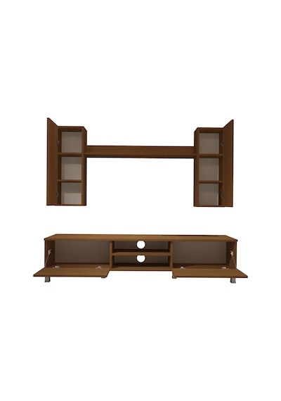 Decoraktiv Eko 7 Mdf Dvd Krom Ayaklı Tv Ünitesi Tv Sehpası Ceviz
