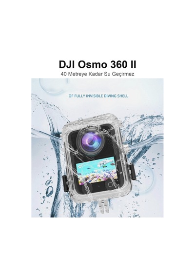 DJI Osmo 360 / Osmo 360 2 Uyumlu Dive Case Görünmez Dalış Kabı 40m Beyaz