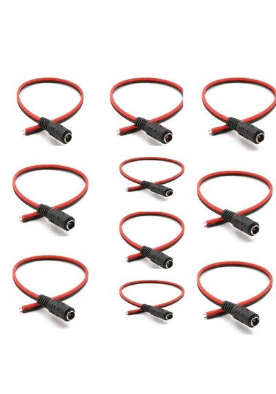 10 Adet 5.5 2.1 Mm 20 Cm Kablolu Adaptör Fişi