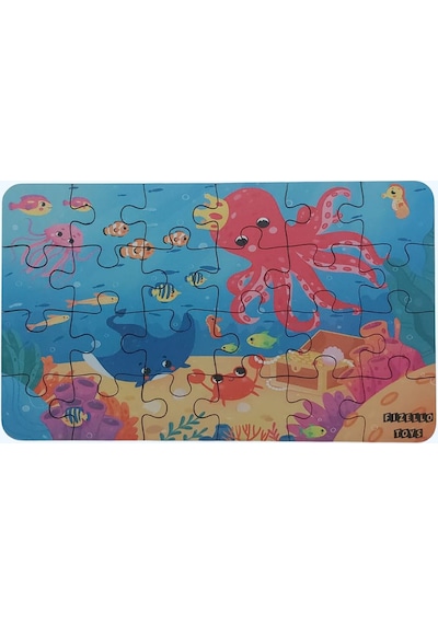 Sea Animals - Deniz Canlıları / Small Puzzle 3-7 Yaş 24 Parça