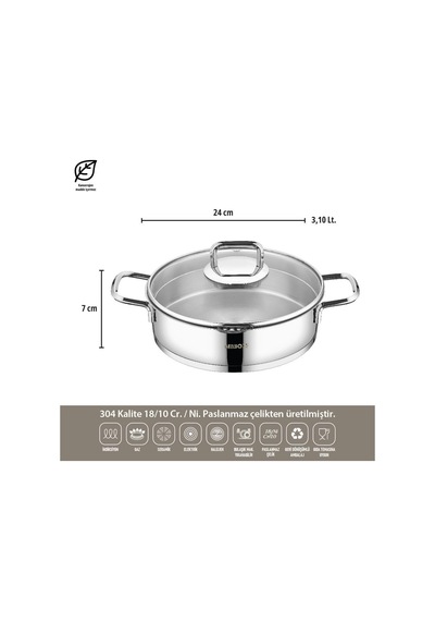 Tr Diamond Strainer 8 Parça Süzgeçli Cam Kapaklı Çelik Tencere Seti Genel