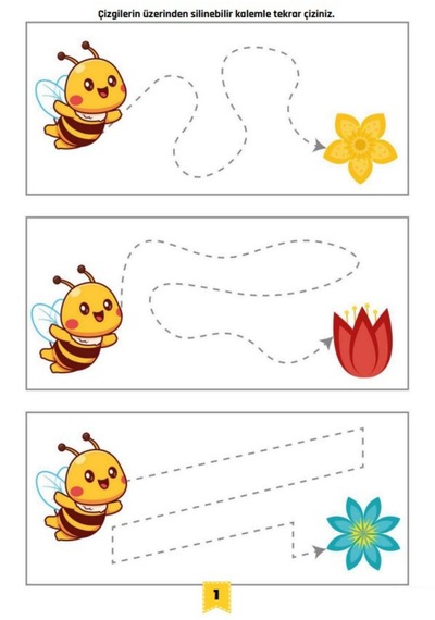 1-5 Yaş Çizgi Çalışmaları Yaz-sil Kitabı