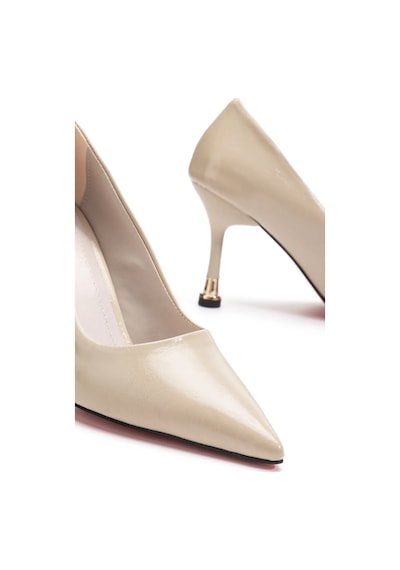 Ketrin Stiletto Rugan Ayakkabı Bej