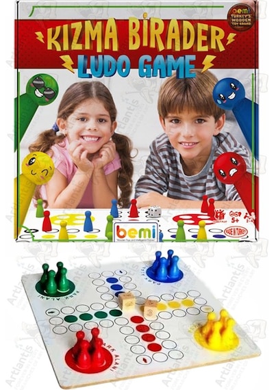 Kızma Birader Ahşap Tablalı 1 Paket Kızma Birader Eğlenceli Çocuk Aile Oyunu Çocuk Kutu Oyunu