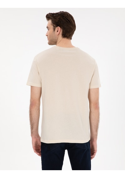 Pierre Cardin Erkek Bej Tişört Basic 50306980-vr011 Bej