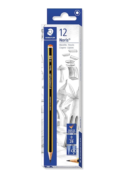 Staedtler 120-0 Noris Kurşun Kalem 120 Sertlik Derecesi 2b, 12 Adet, Siyah Çok Renkli