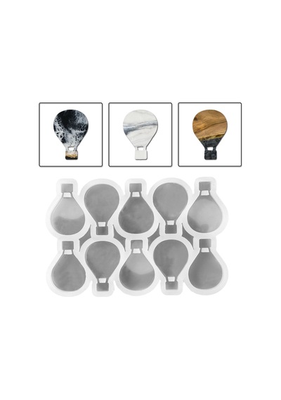 Epoksi Silikon Kalıp Çoklu Kapadokya Balonu Magnet Dolap Süsü Kalıbı 10 Lu 6.8 Cm