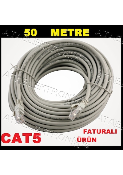50 Elli Metre 50 Mt Internet Ethernet Kablosu Cat5 50 Elli Metre 50 Mt Internet Ethernet Kablosu Cat5