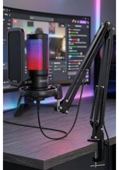 Rgb Set Usb Oyuncu Ve Yayıncı Mikrofonu Condenser Stüdyo Kayıt Gaming Tiktok Twitch Canlı Yayın Discord Youtube