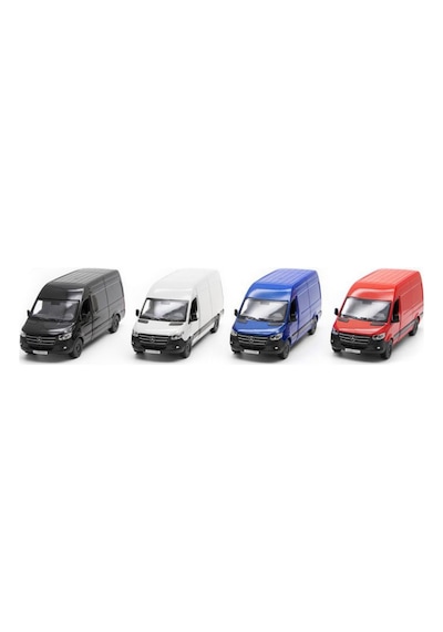 Kinsmart Mercedes-benz Sprinter 1:48 Ölçek Metal Çek Bırak Oyuncak Minibüs - Siyah Model Araba