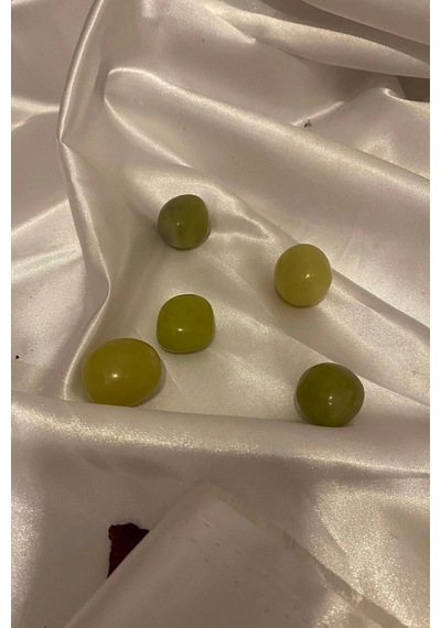 Doğaltaş Zebercet Olivin Peridot Taşı Enerji Taşı Bereket Kalp Çakra 2 Adet