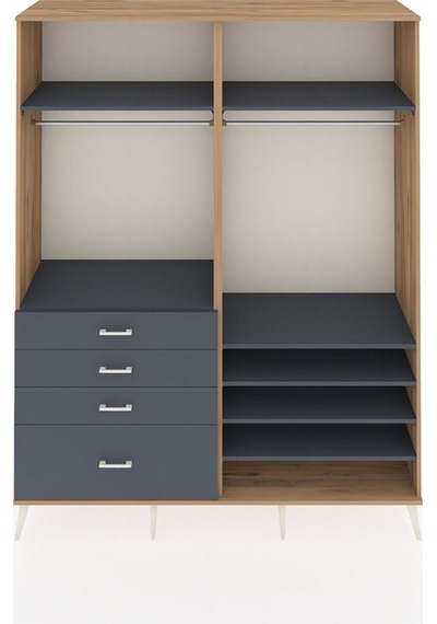 Hyperion Gardrop 7 Raflı 4 Çekmeceli 2 Askılı 176x44x221 Çam-antrasit Antrasit Hyperion Gardrop 7 Raflı 4 Çekmeceli 2 Askılı 176x44x221 Çam-antrasit Antrasit