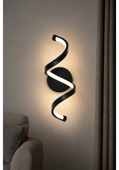 Sora Modern Led Duvar Apliği Günışığı Siyah