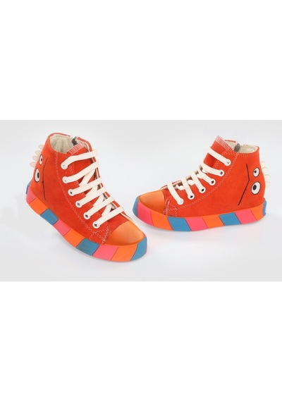 Canavar Turuncu Süet Erkek Çocuk Sneakers-Turuncu