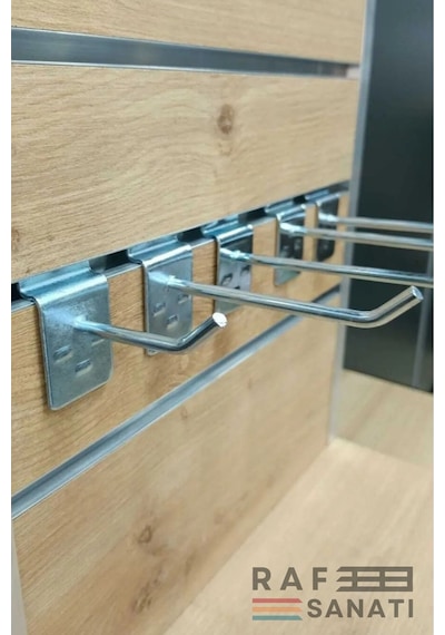 25 Adet Kanallı Pano Kancası 20 Cm Askı Kanca Raf Askısı Aksesuar Galvaniz