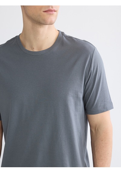 Lcwaıkıkı Classic Antrasit %100 Pamuk Regular Fit Basic Tişört