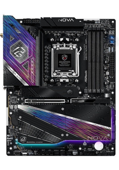 Asrock X870 Pg Nova Wıfı 8400mhz Oc Ddr5 Soket Am5 M.2 Usb 3.2 Hdmı Atx Anakart X870 Nova Wıfı