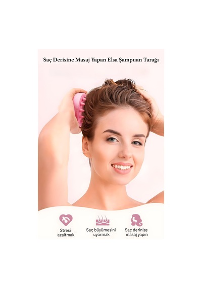 Elsa Professional Duş Tarağı Yumuşak Silikon Saç Yıkama&saç Derisi Masaj Tarağı