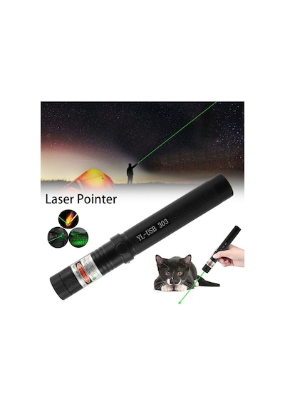 Usb Şarjlı Uzun Menzilli Metal Kasa Yeşil Lazer Pointer