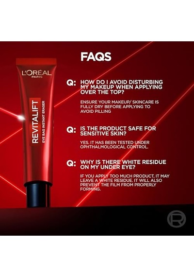 L'oreal Parıs Revitalift Lazer Eyebag Instant Eraser Göz Altı Torba Görünümüne Karşı Etkili Göz Kremi 15ml