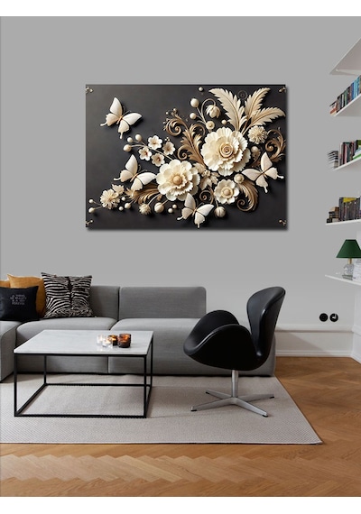 Kanvas Tablo Porselenden Çiçek Zarafeti 100cmx140cm