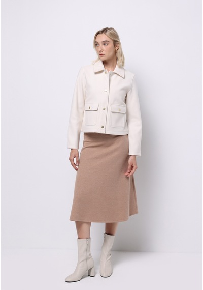 Colin's Colins Regular Fit Düz Kadın Beige Melange Etek Cl1075721 Q1.v2 Bme Bej Colin's Colins Regular Fit Düz Kadın Beige Melange Etek Cl1075721 Q1.v2 Bme Bej