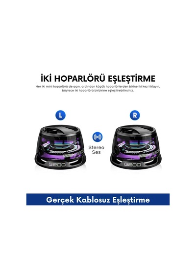 Etashop Manyetik Rgb Mini Bluetooth Hoparlör Telefon Tutuculu 5w Stereo Ses Ipx5 Su Geçirmez