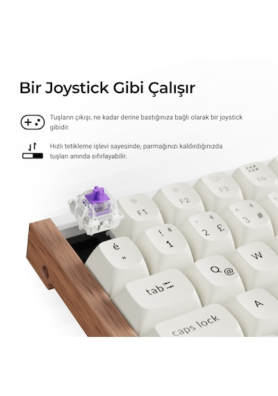 Keychron K2 He Kablosuz Manyetik Anahtar Türkçe Klavye Gateron Çift Raylı Manyetik Bulutsu Anahtarlar K2h-q1-tr