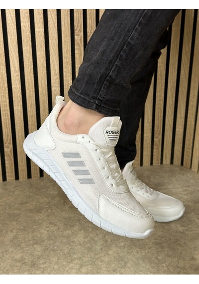 Günlük Erkek Sneaker Fileli Bağcıklı Rahat Esnek Dikiş Detaylı Yürüyüş Spor Ayakkabı 1453 Beyaz Gri Günlük Erkek Sneaker Fileli Bağcıklı Rahat Esnek Dikiş Detaylı Yürüyüş Spor Ayakkabı 1453 Beyaz Gri