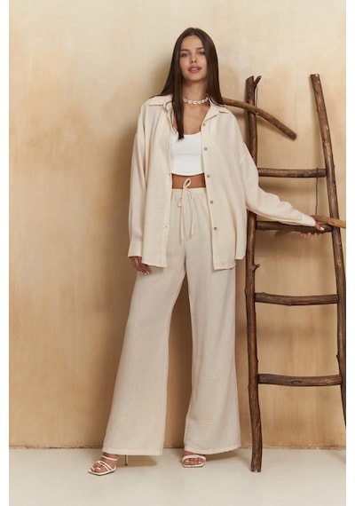 Mai Collection Mai Studios Co. Pedasa Kemik Gömlek Pantolon Takım Kemik