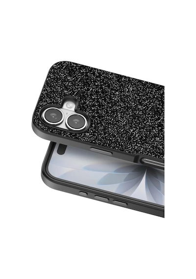 Onegif Apple İphone 17 Bright Simli Kapak - Siyah Kılıf