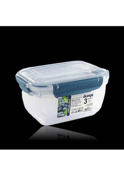 3'lü Saklama Kabı Seti 550 - 1000 - 1800 ML Model 30866