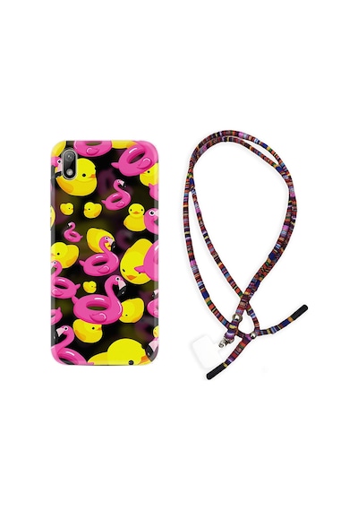 Huawei Y5 2019 Kılıf Rasta Boyun Askılı Flamingolar Ördekler 1638