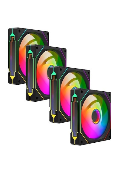 Rampage 7c-120s 120 120 25mm Double Ring Aynalı Argb Siyah 4 Lü S