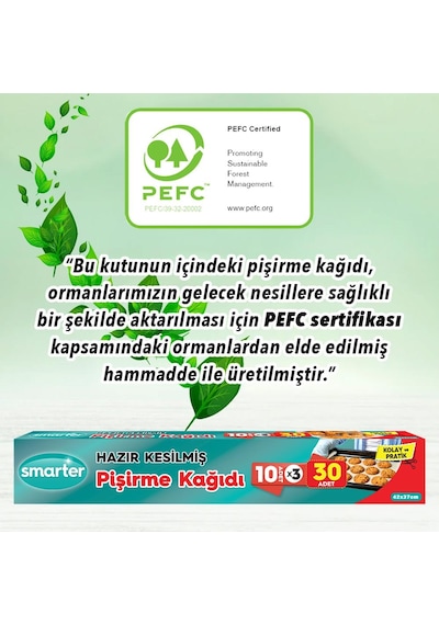 Smarter Hazır Kesilmiş Yağlı Pişirme Kağıdı 3 x 10 Adet