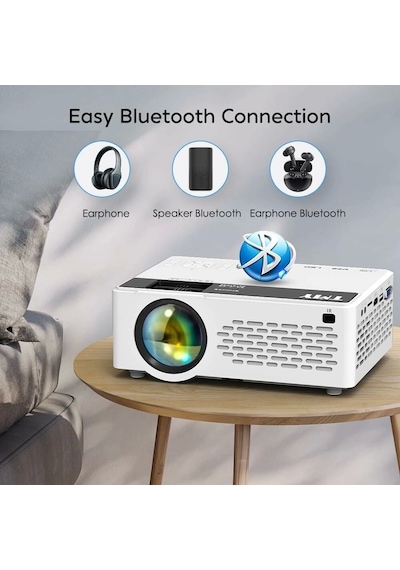 Tmy Mini - Yükseltilmiş 9500 Lümen Bluetooth Projektör - 100 Inc