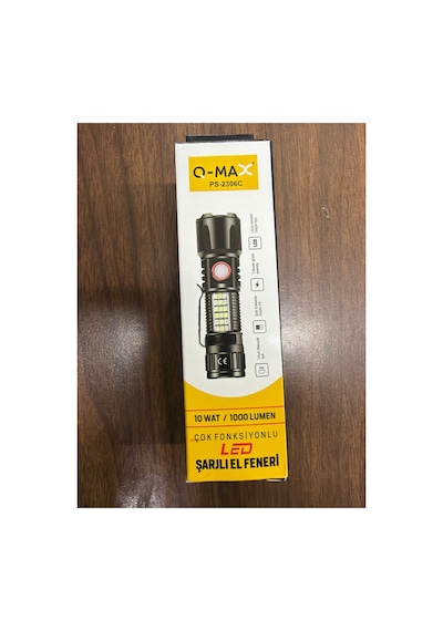 Q-max Ps-2306c Ultra Güçlü Usb Şarjlı Polis El Feneri 1000 Lümen Siyah