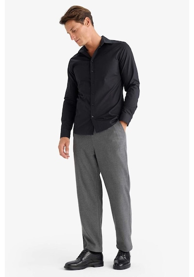 Defacto Pantolon Relax Fit Beli Bağcıklı Cepli Basic Düz Düz Paça B7336AX23WNAR162 Antrasit